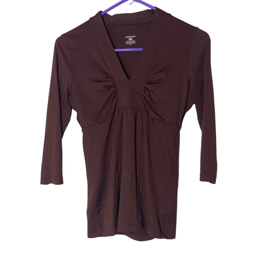 Patagonia Respite Top Size S Activewear Moisture Wicking Stretch Ruby